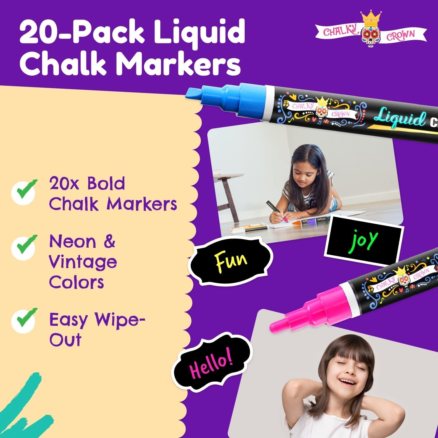 Bold Chalk Markers (20 Pack)
