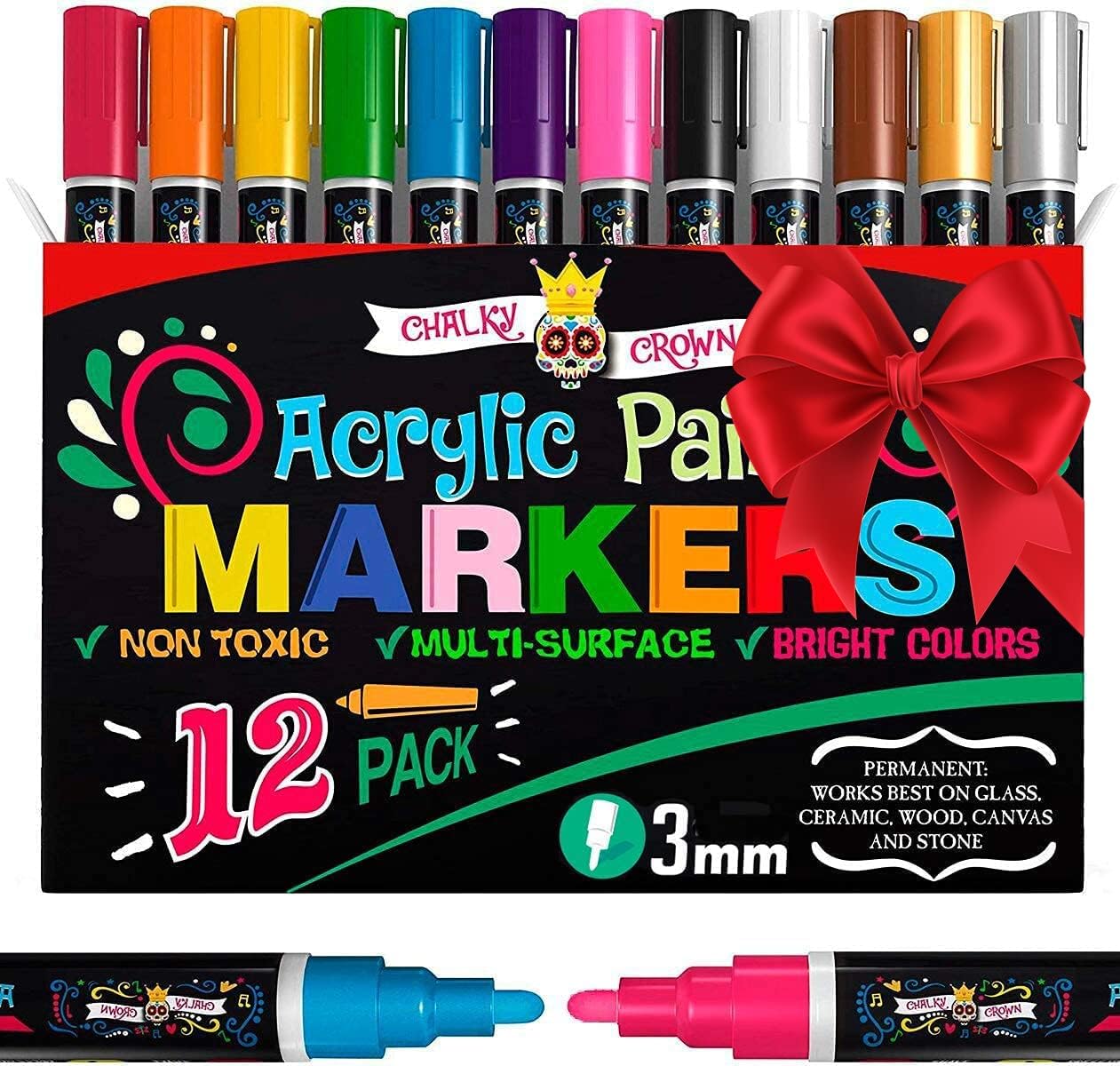 Acrylic Paint Markers 3mm (12 Pack)