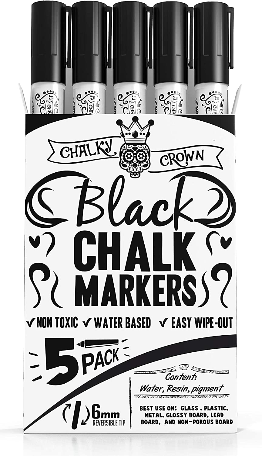 Black Liquid Chalk Marker (5 Pack)