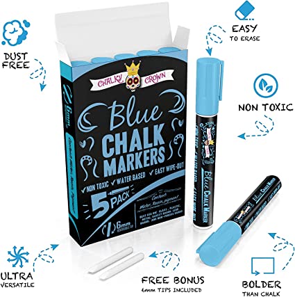 Blue Liquid Chalk Marker (5 Pack)