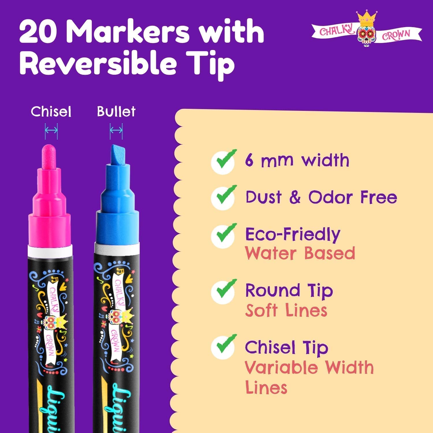 Fine Tip Chalk Markers For Chalkboard, Blackboard, Window, Labels, Bistro