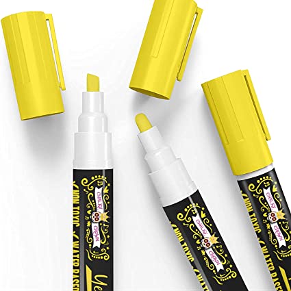 Fluorescent Yellow Wet Wipe Chalk Pen 
