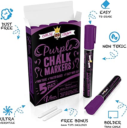 Purple Liquid Chalk Marker (5 Pack)