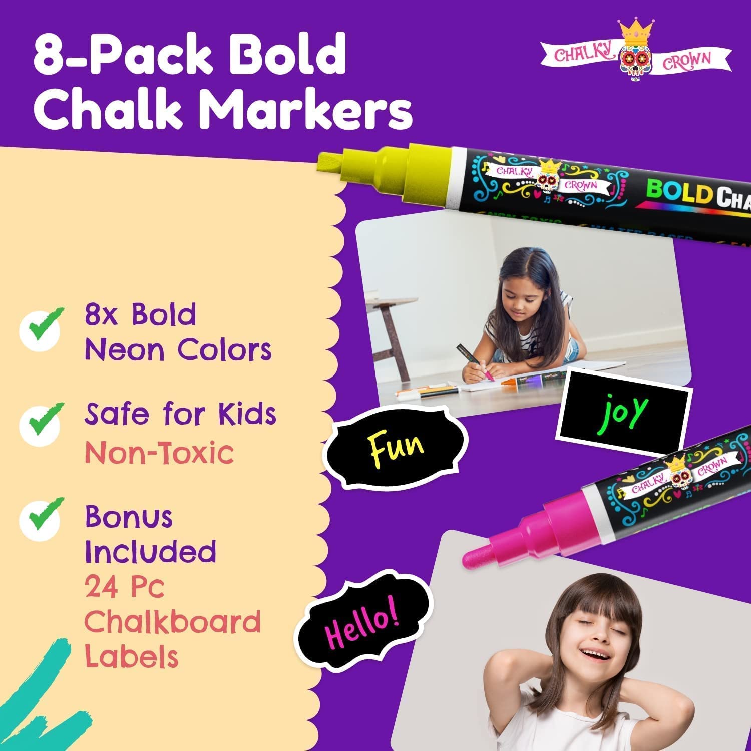 Bold Chalk Markers 6mm (8 Pack)