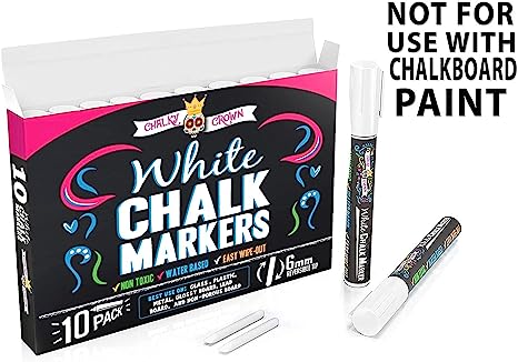 White Liquid Chalk Marker 6mm (10 Pack)