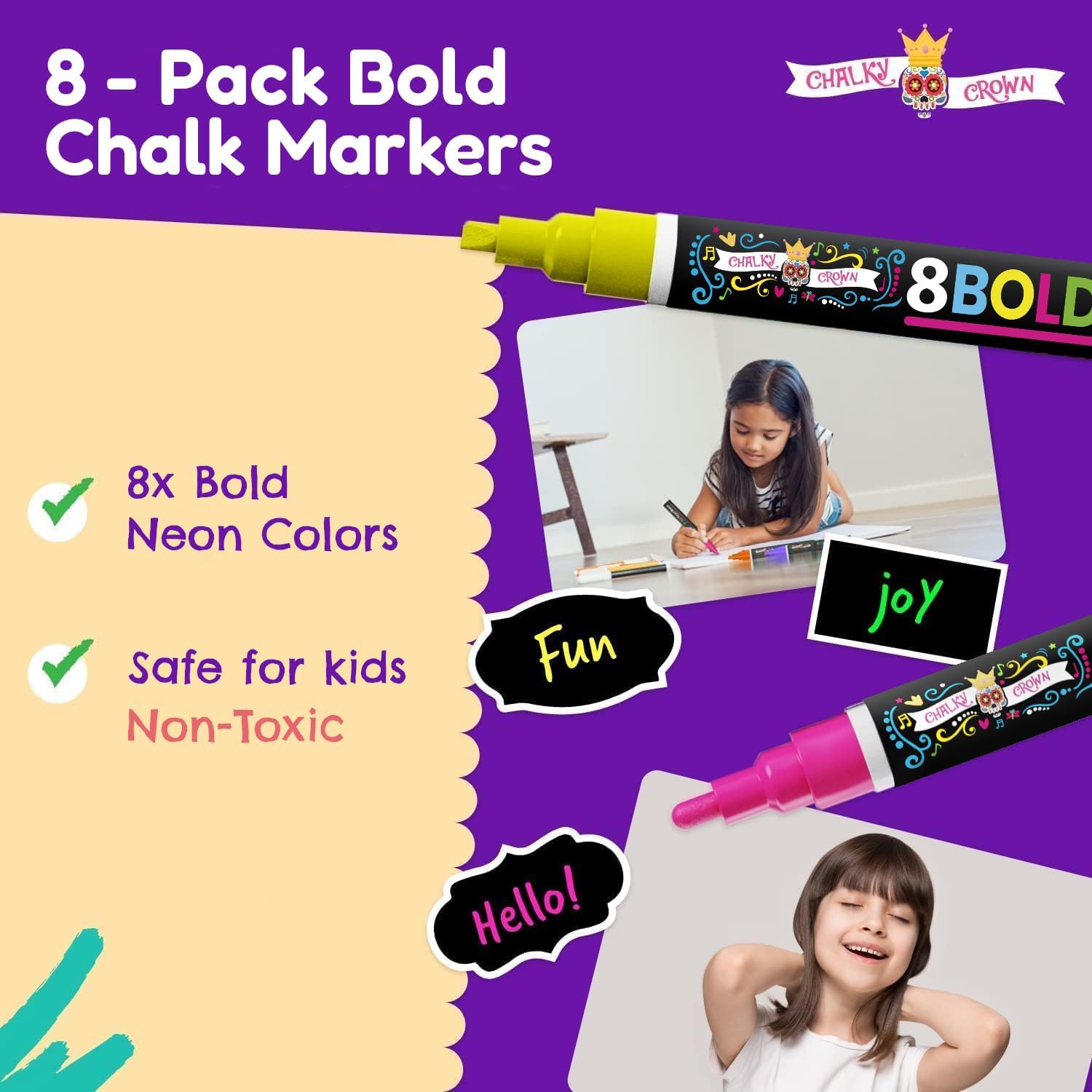 Bold Chalk Markers 6mm (8 Pack)