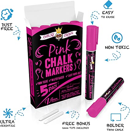 Pink Liquid Chalk Marker (5 Pack)