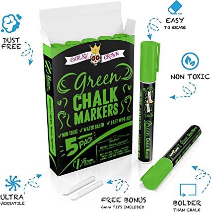 Green Liquid Chalk Marker (5 Pack)