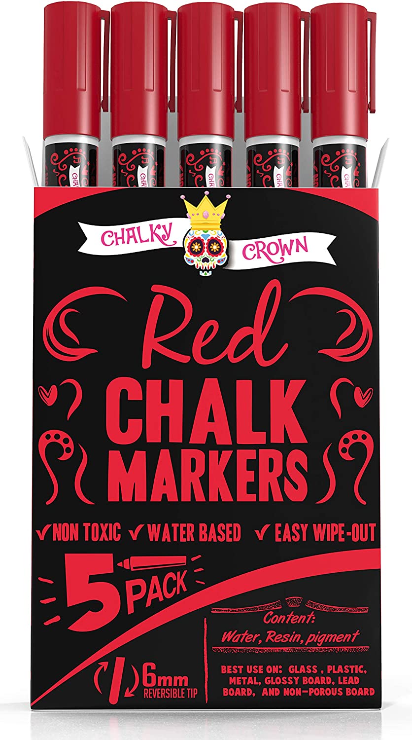 Red Liquid Chalk Marker (5 Pack)