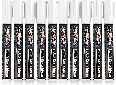 White Liquid Chalk Marker 6mm (10 Pack)