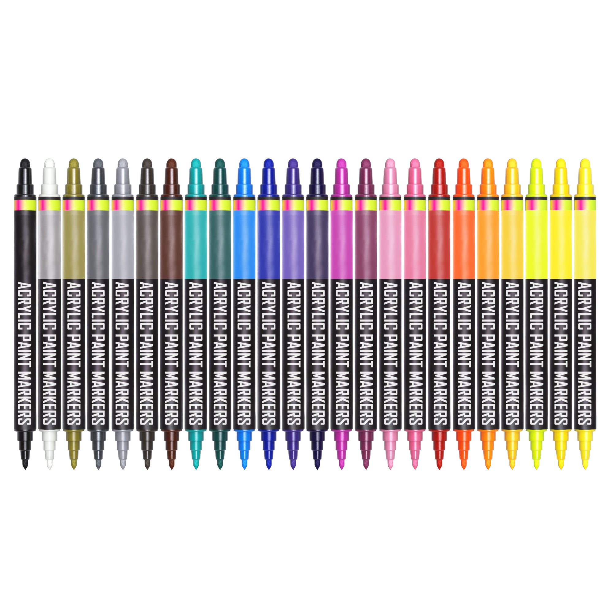 Acrylic Paint Markers Dual Tip (24 Pack)