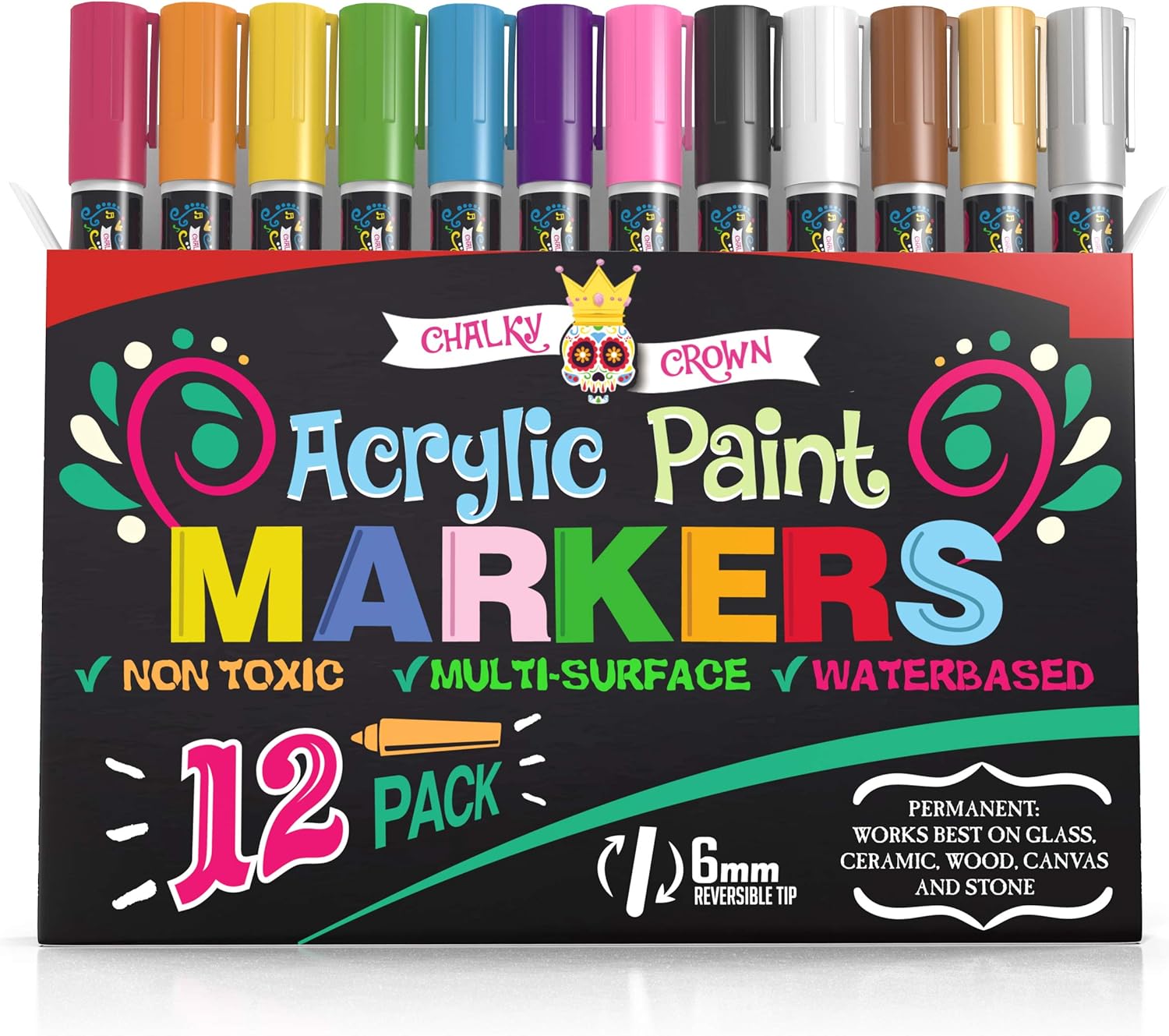 Acrylic Paint Markers - 6mm (12 pack)